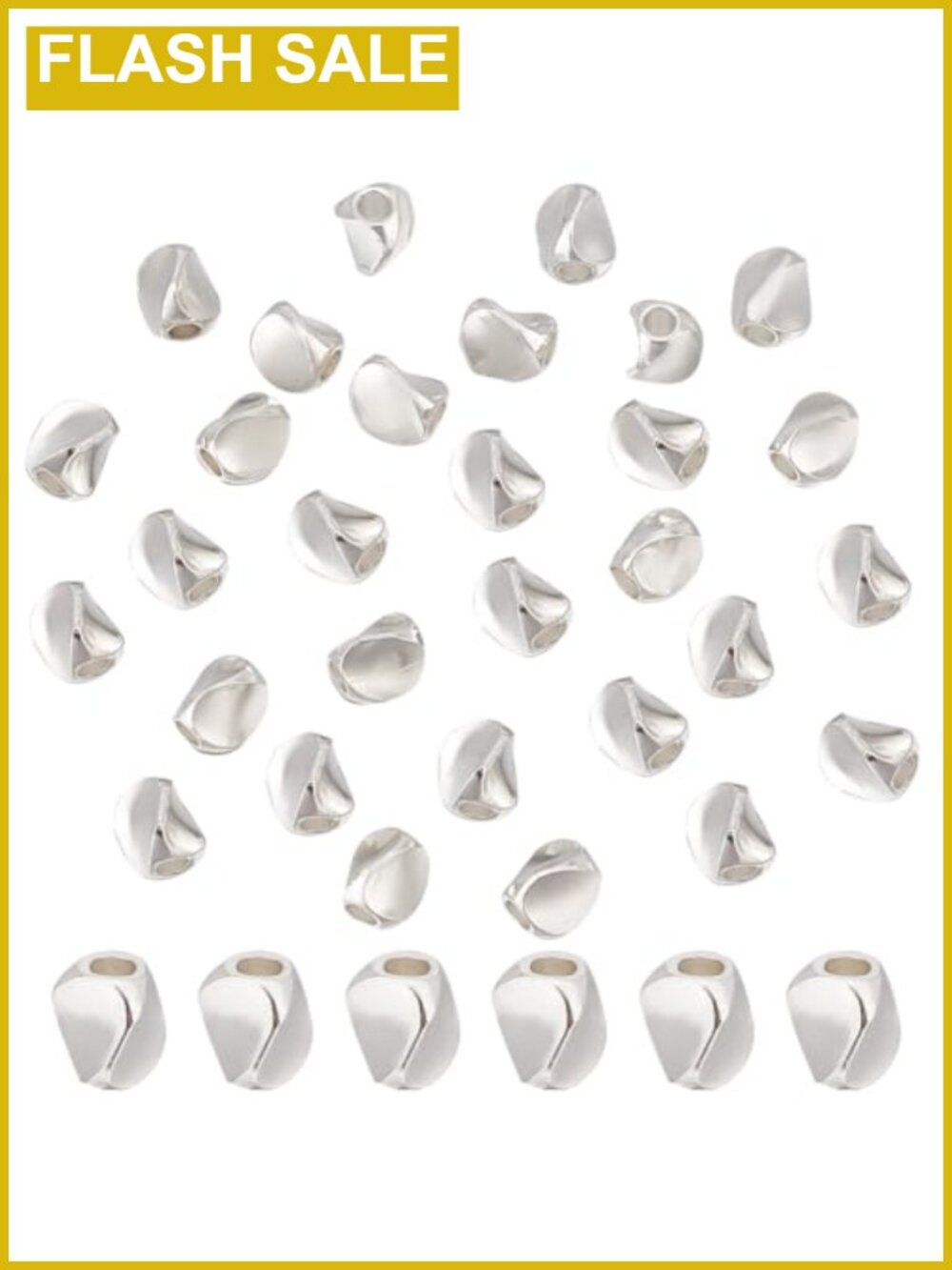 50 Pcs 925 Sterling Silver Beads for Jewelry Making, 4.5mm Triangle Brass